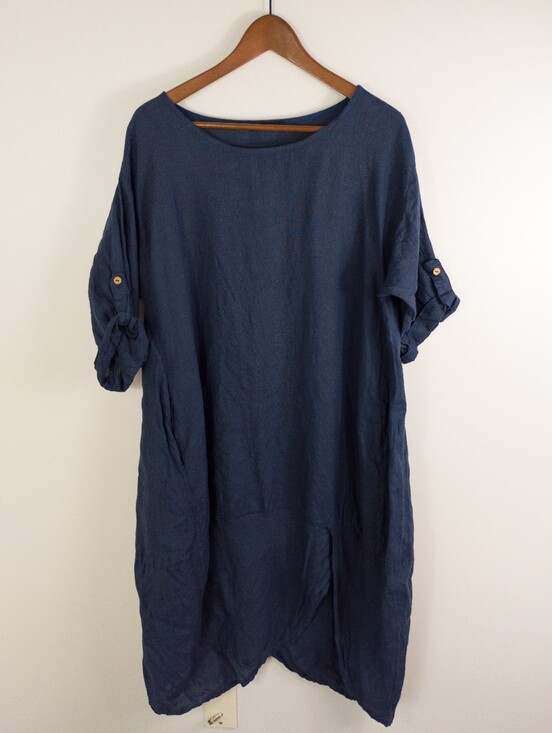 M Made In Italy Dresses & Skirts - Italian Relaxed Fit Linen Midi Dress